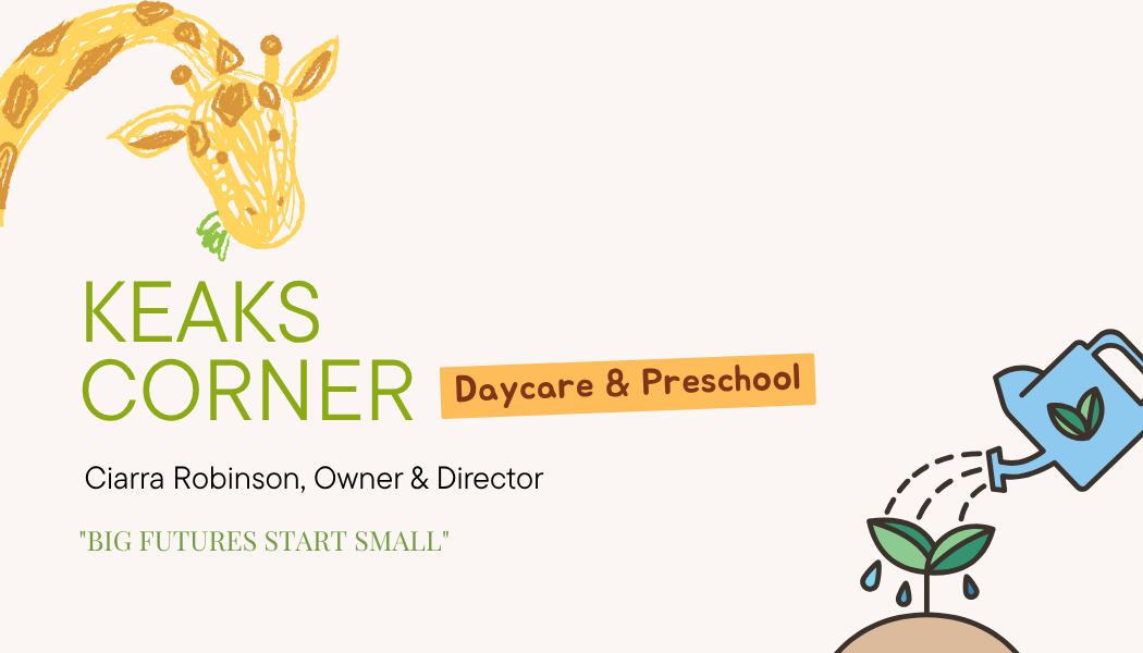 Keak's Corner Daycare & Preschool business card front