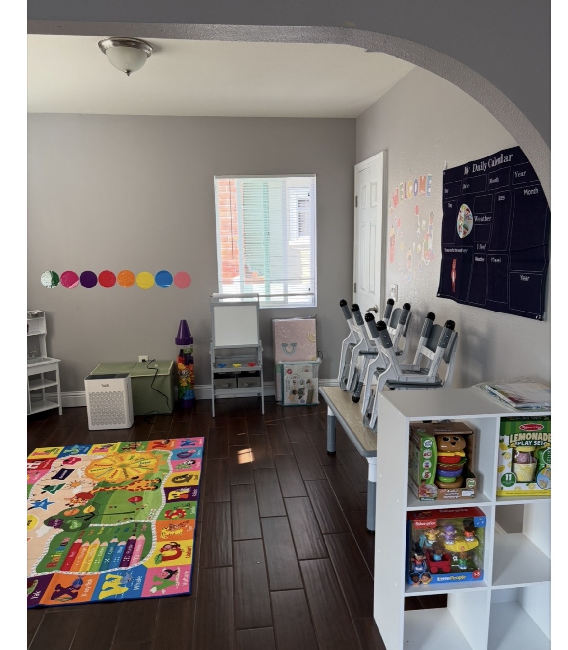 Keak's Corner classroom setup and daily calendar area